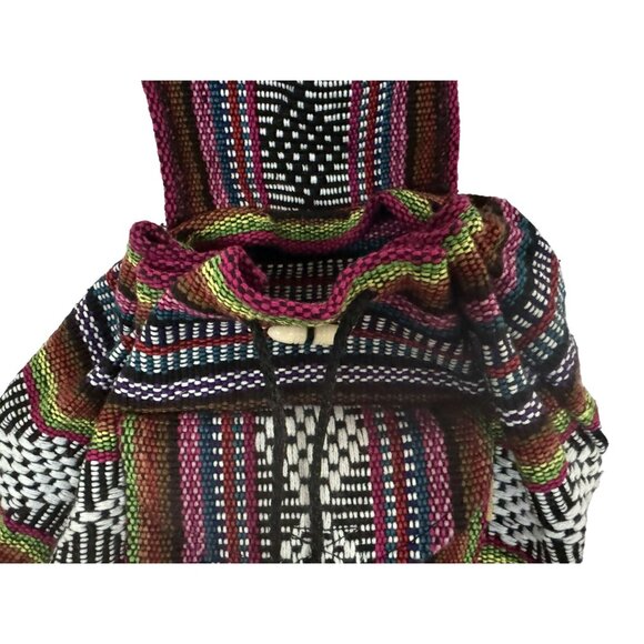 Pinzon Mini Backpack Multicolor Aztec Mexican Drawstring Boho Woven Bag NEW - Picture 6 of 6